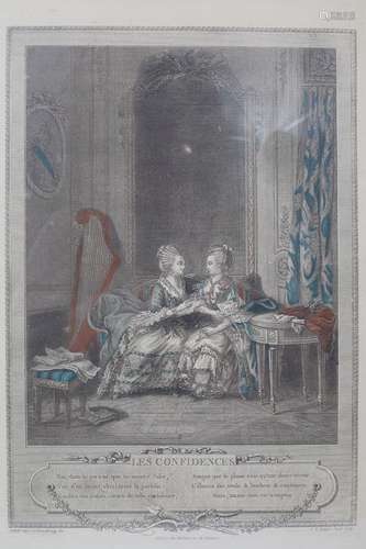 18th C Engraving Les Confidences