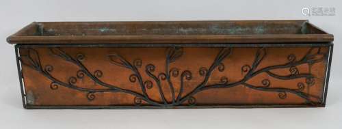Antique Copper and Forged Iron Planter