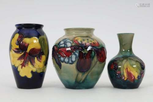Lot of Three Moorcroft Cabinet Vases