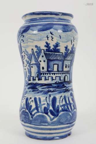 Antique Italian Naples Albarillo Faience Vase 1714