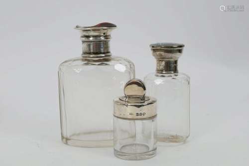 Victorian Antique Silver Apothecary Vanity Bottles