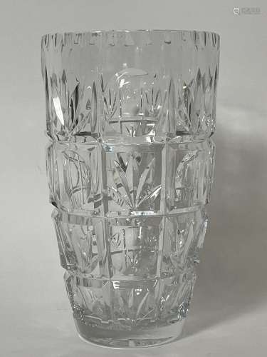 Cut Crystal Geometric Vase
