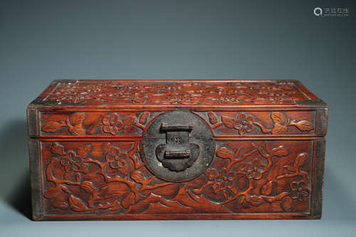 QING DYNASTY - YELLOW FLOWER PEAR PLUM PATTERN BOX