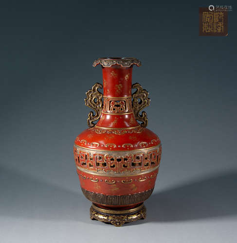 QING DYNASTY - ENAMEL HOLLOW VASE