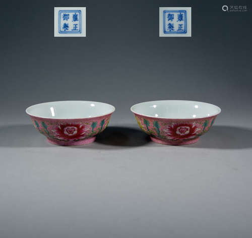 QING DYNASTY - ENAMEL BOWLS [A PAIR]