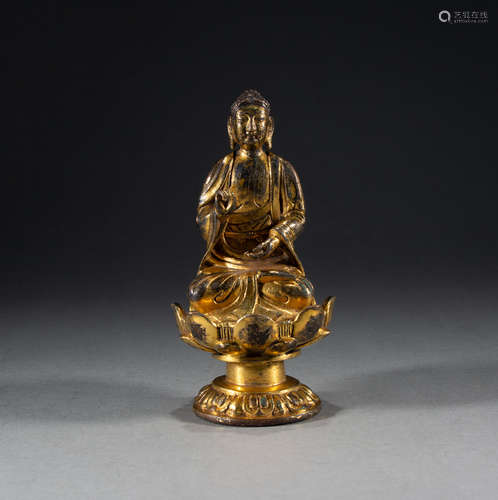 11TH CENTURY - BRONZE GILDED BUDDHA STATUES