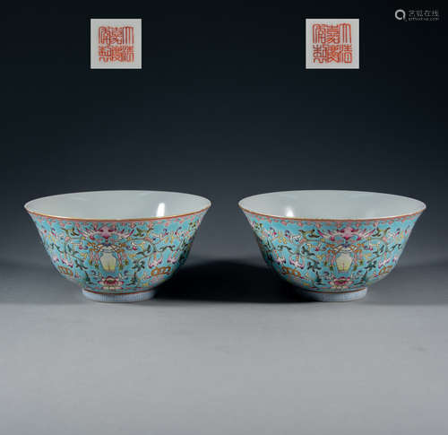 QING DYNASTY - ENAMEL BOWLS [A PAIR]