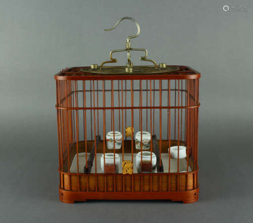 QING DYNASTY - BAMBOO BIRD CAGE