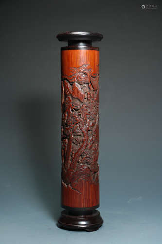 QING DYNASTY - BAMBOO SCULPTURE EIGHT IMMORTALS ROOM INCENSE...