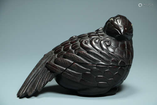 QING DYNASTY - RED SANDALWOOD QUAIL STUDY BOX