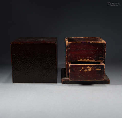 QING DYNASTY - WOODEN SEAL BOX