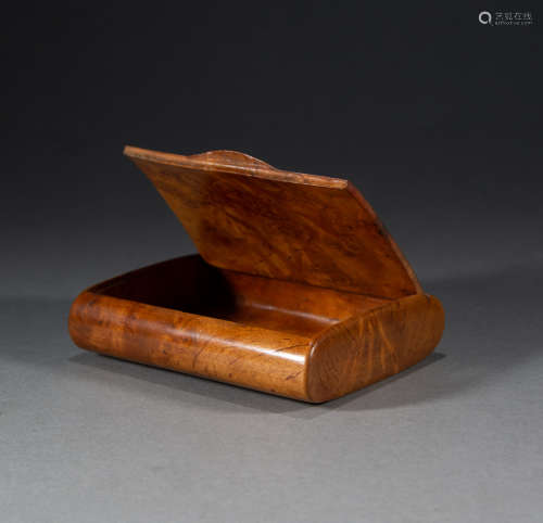 QING DYNASTY - GALL WOOD CARVING BOX