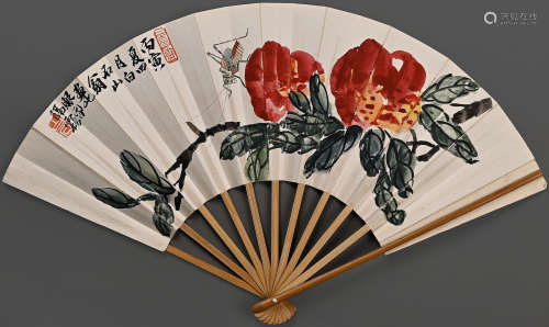 QI BAISHI - LONGEVITY PEACH BIRTHDAY CELEBRATION CHART - FAN...