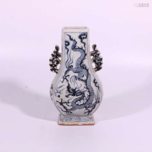 dragon and phoenix double ear statue