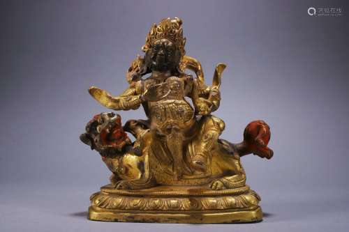 Old Tibetan gilt bronze statue