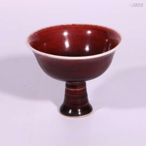 Red-glazed tall bowl