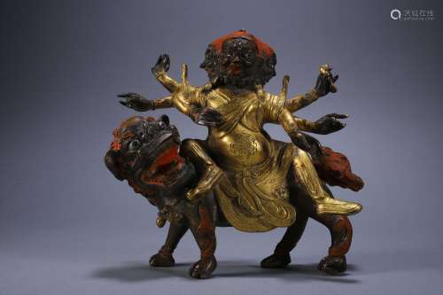 Old Tibetan gilt bronze statue