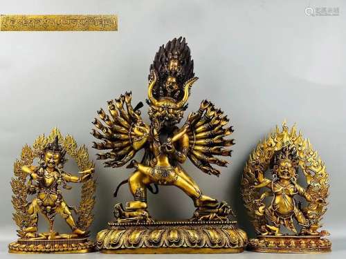 A set of gilt Buddha