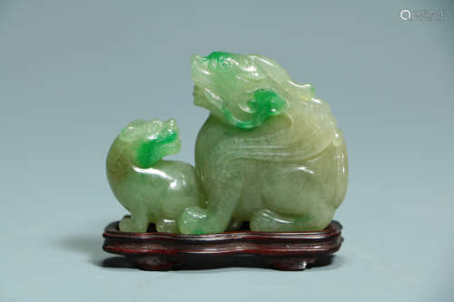 QING DYNASTY - JADE MOTHER AND CHILD