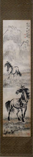 XU BEIHONG - TWO PICTURES OF PENTIUM STEED - PAPER LINEN MOU...