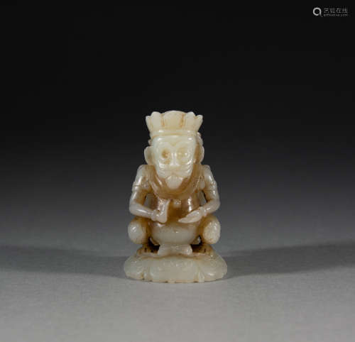 ANCIENT CHINA - HOTAN WHITE JADE GAROU LUO FURNACE TOP