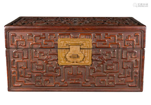 QING DYNASTY - RED SANDALWOOD ANCIENT BOOKCASE