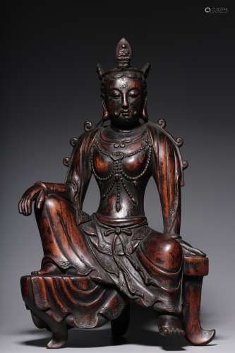 Sitting Statue of Agarwood Zizai Guanyin