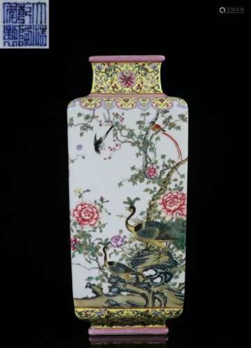 Pastel flower and bird pattern square bottle