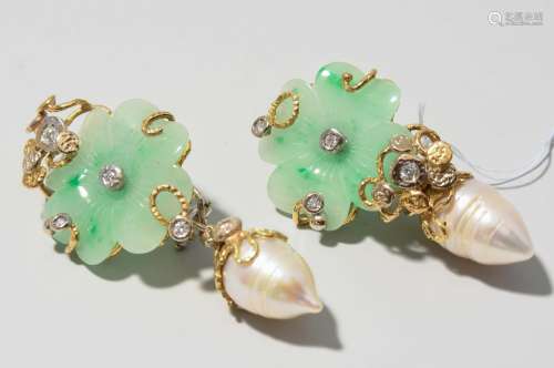 Jadeit-Perlen-Ohrhänger