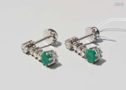 Smaragd-Diamant-Ohrhänger/-Stecker