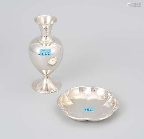 Lot: Vase und Schale