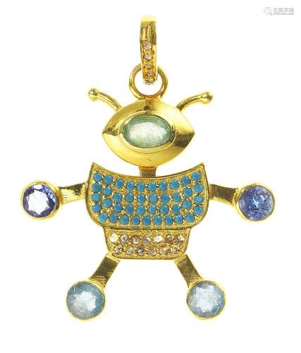 *Pendentif articulé à motif de petit r