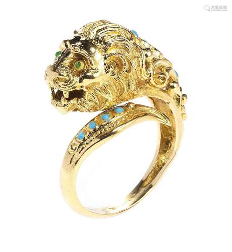 Bague à motif de tête de lion dans le