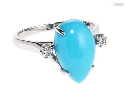 *Bague sertie d'une turquoise taille c