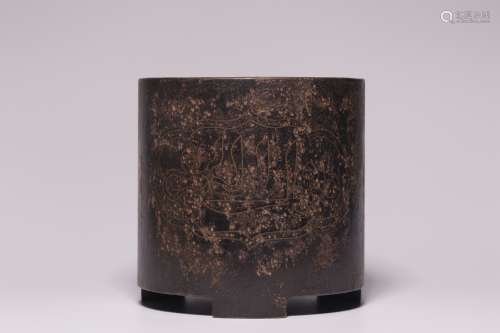 In the Qing Dynasty, copper and gold wire Arwen tube furnace