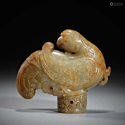 Jade bird shaped staff head of Hetian in ancient China