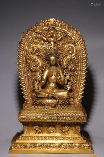 Gilt bronze seated Tara from the Qing Dynasty