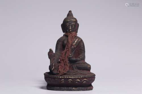 Qing Dynasty, cinnabar for Sakyamuni inch Buddha