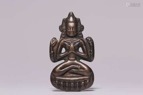 Bronze statue of Guanyin with four arms