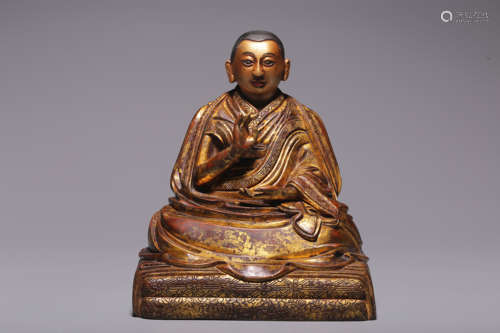 Bronze gilt statue of Master Malba in Qing Dynasty