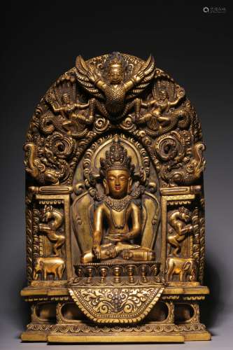 Qing Dynasty, gilt bronze seated Tara
