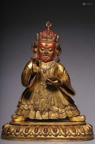 In the Qing Dynasty, the bronze gilt Bodhisattva with Vajra ...