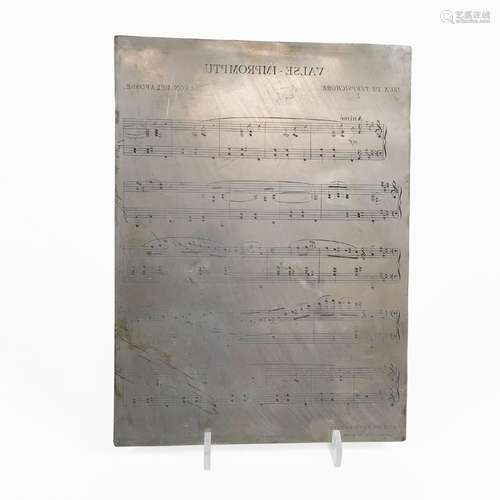 Plaque d'impression pour le Valse-Impromptu<br />
Genève