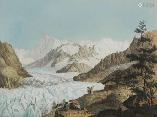 Carl Ludwig Hackert (1740-1796)<br />
Vue de la Mer de Glace...