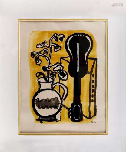 Fernand Léger (1881-1955)<br />
Vase et Mandoline, lithograp...