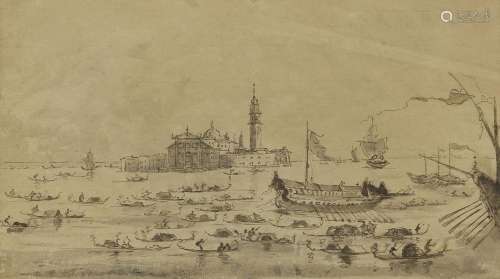 Ecole XVIIIe s<br />
Venise, vue de San Giorgio Maggiore, la...