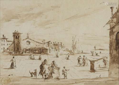 Dans le goût de Francesco Guardi (1712-1793)<br />
Campo a V...