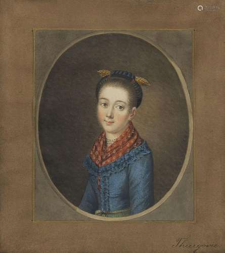 Attribué à Markus Dinkel (1762-1832)<br />
Jeune femme en co...