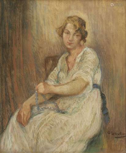 Otto Vautier (1863-1919)<br />
Femme assise au chapelet, pas...