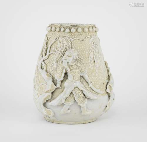 Vase, Chine, Nankin, XIXe s<br />
Céramique émaillée blanche...